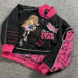 BRATZ JACKET YOUTH GIRLS M BUTTON SNAP DENIM STYLE MULTICOLOR KIDS 00s Y2K VTG